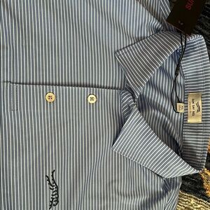 Blue  Striped Men's Shirt by tiger . Sun day Red
